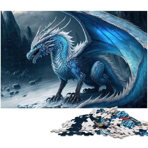 1000 teiliges Puzzle für Erwachsene Eisdrachen Spielzeug Denkspiel anspruchsvolles Puzzlespiel und Familienspiel (Größe 75 x 50 cm) von zouxangzz