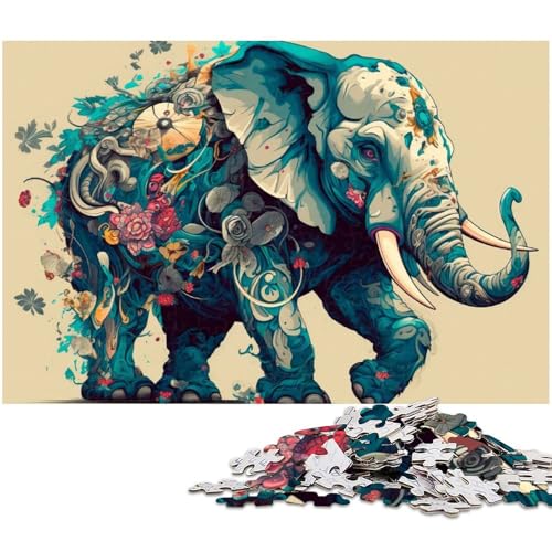 1000 teiliges Puzzle für Erwachsene Elefanten Cartoon Stil schwieriges Puzzle tolle Geschenke und Spielzeuge für Teenager ab 14 Jahren 1000 Teile (75 x 50 cm) von zouxangzz