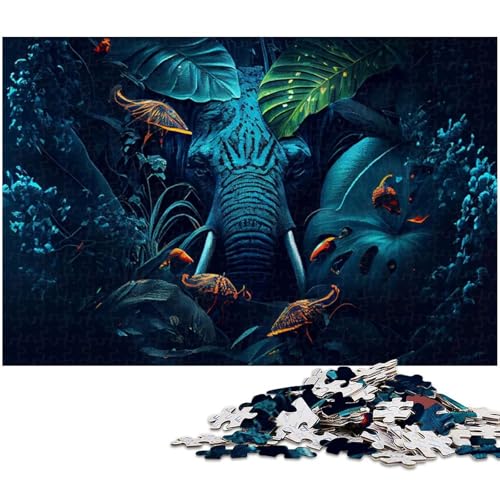1000 teiliges Puzzle für Erwachsene Elefanten Spielzeug Denkspiel anspruchsvolles Puzzlespiel und Familienspiel 1000 Teile (38 x 26 cm) von zouxangzz
