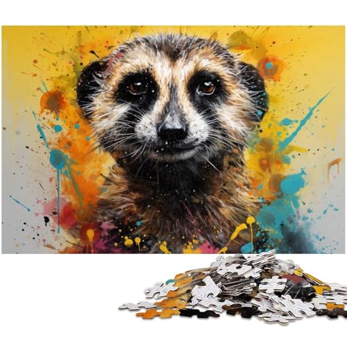 1000 teiliges Puzzle für Erwachsene Erdmännchen buntes Puzzle für Lernspiele Herausforderung Spielzeug Kunstwerk Geschenk 1000 Teile (75 x 50 cm) von zouxangzz