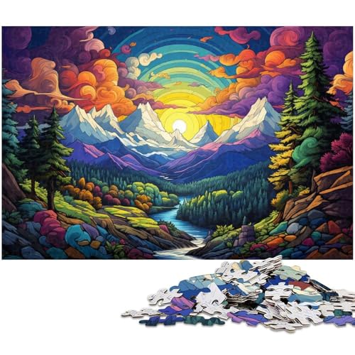 1000 teiliges Puzzle für Erwachsene Fantasie Berglandschaft unmögliches Puzzle für Teenager ab 14 Jahren 1000 Teile (75 x 50 cm) von zouxangzz