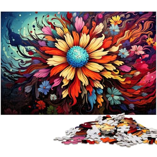 1000 teiliges Puzzle für Erwachsene Fantasie Bunte Blumen EIN Kunstwerk für Teenager ab 14 Jahren 1000 Teile (75 x 50 cm) von zouxangzz