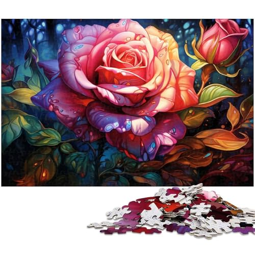 1000 teiliges Puzzle für Erwachsene Fantasie Bunte Rosen Puzzle für Lernspiele Herausforderung Spielzeug Kunstwerk Geschenk 1000 Teile (38 x 26 cm) von zouxangzz