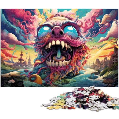 1000 teiliges Puzzle für Erwachsene Fantasie Bunte japanische Monster Familienspaß Puzzle mit passendem Poster und Quizblatt 1000 Teile (75 x 50 cm) von zouxangzz