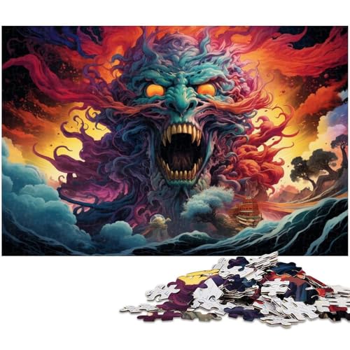 1000 teiliges Puzzle für Erwachsene Fantasie Bunte japanische Monster Puzzle für Kinder Papierpuzzle Lernspiel für Erwachsene 1000 Teile (38 x 26 cm) von zouxangzz