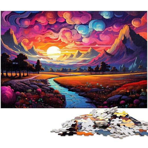 1000 teiliges Puzzle für Erwachsene Fantasie Farblandschaft Spielzeug Denkspiel anspruchsvolles Puzzlespiel und Familienspiel 1000 Teile (38 x 26 cm) von zouxangzz