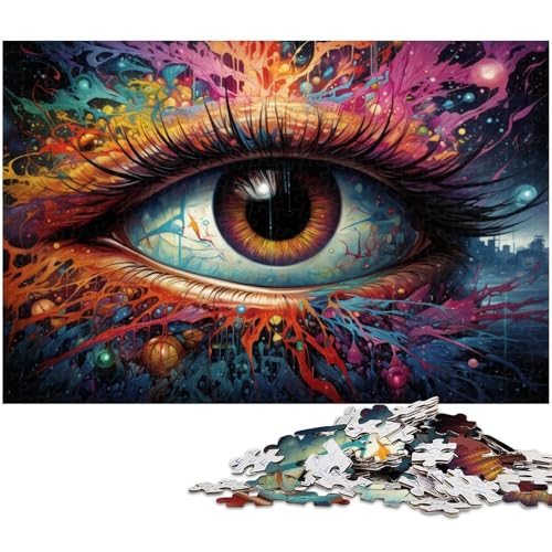 1000 teiliges Puzzle für Erwachsene Fantasie Farbmalerei Augen Puzzle für Lernspiele Herausforderung Spielzeug Kunstwerk Geschenk 1000 PCS (38 x 26 cm) von zouxangzz