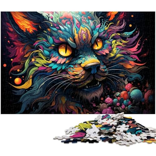 1000 teiliges Puzzle für Erwachsene Fantasie Farbtiere Puzzle für Lernspiele Herausforderung Spielzeug Kunstwerk Geschenk 1000 Stück (75 x 50 cm) von zouxangzz