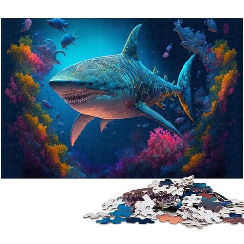 1000 teiliges Puzzle für Erwachsene Fantasie Hai Spielzeug Denkspiel anspruchsvolles Puzzlespiel und Familienspiel (Größe 75 x 50 cm) von zouxangzz