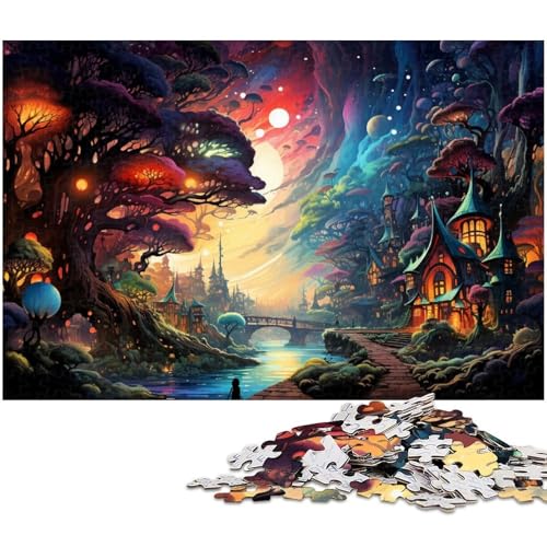 1000 teiliges Puzzle für Erwachsene Fantasie Pilzwelt EIN Kunstwerk für Teenager ab 14 Jahren 1000 Teile (75 x 50 cm) von zouxangzz