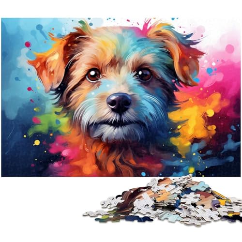 1000 teiliges Puzzle für Erwachsene Fantasie bunter Hund Puzzle aus Holz Lernspielzeug 1000 Teile (75 x 50 cm) von zouxangzz