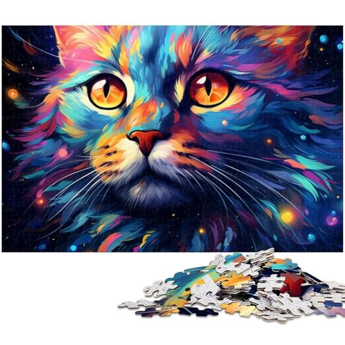 1000 teiliges Puzzle für Erwachsene Fantasie bunter Sternenhimmel Katzenspielzeug Denkspiel anspruchsvolles Puzzlespiel und Familienspiel 1000 Teile (75 x 50 cm) von zouxangzz