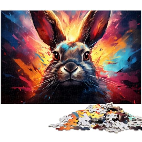 1000 teiliges Puzzle für Erwachsene Fantasie buntes Kaninchen unmögliches Puzzle für Teenager ab 14 Jahren 1000 Teile (75 x 50 cm) von zouxangzz