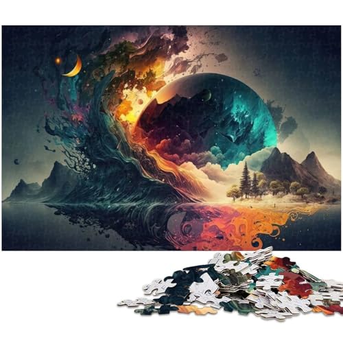 1000 teiliges Puzzle für Erwachsene Fantasielandschaft Holzpuzzle Lernspielzeug (Größe 75 x 50 cm) von zouxangzz