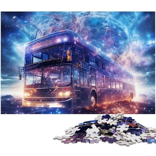 1000 teiliges Puzzle für Erwachsene Fantasy Bus EIN Kunstwerk für Teenager ab 14 Jahren (Größe 38 x 26 cm) von zouxangzz