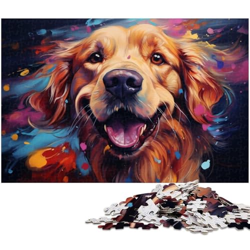 1000 teiliges Puzzle für Erwachsene Fantasy Golden Retriever Spielzeug Denkspiel anspruchsvolles Puzzlespiel und Familienspiel 1000 Teile (38 x 26 cm) von zouxangzz