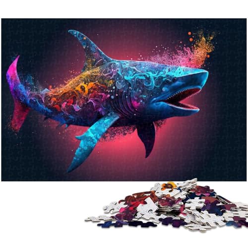 1000 teiliges Puzzle für Erwachsene Fantasy Shark 14 EIN Kunstwerk für Teenager ab 14 Jahren 1000 Teile (38 x 26 cm) von zouxangzz