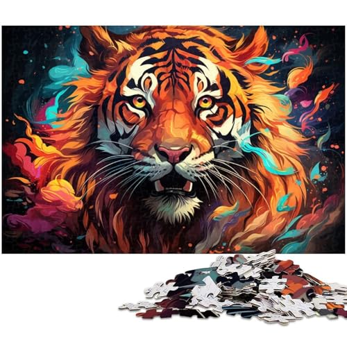 1000 teiliges Puzzle für Erwachsene Farb Fantasie Tiger Puzzle als Geschenk Stressabbau schwierige Herausforderung 1000 Teile (75 x 50 cm) von zouxangzz