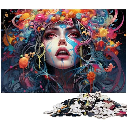 1000 teiliges Puzzle für Erwachsene Farbe Schöne Frau Spielzeug Denkspiel anspruchsvolles Puzzlespiel und Familienspiel 1000 Teile (75 x 50 cm) von zouxangzz