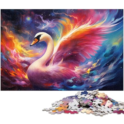 1000 teiliges Puzzle für Erwachsene Farbiger Schwan Puzzle für Lernspiele Herausforderung Spielzeug Kunstwerk Geschenk 1000 Teile (75 x 50 cm) von zouxangzz
