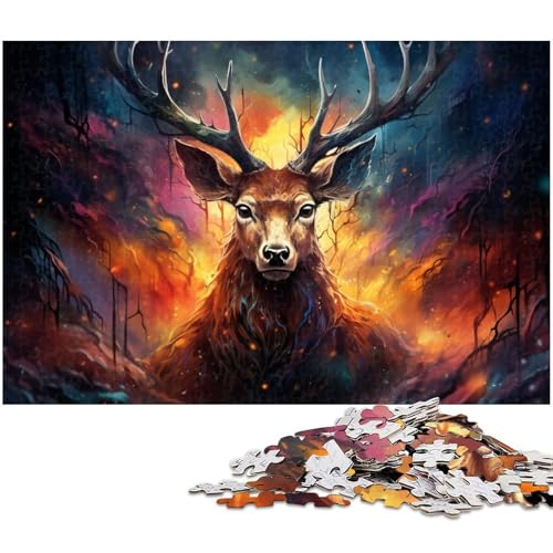 1000 teiliges Puzzle für Erwachsene Farbiger Sikahirsch EIN Kunstwerk für Teenager ab 14 Jahren 1000 Teile (75 x 50 cm) von zouxangzz