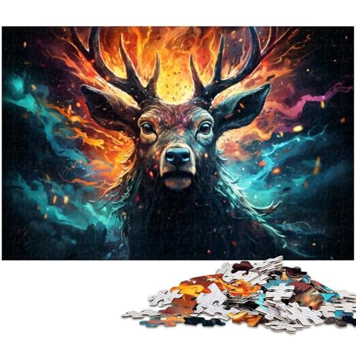 1000 teiliges Puzzle für Erwachsene Farbiges Sikahirsch Spielzeug Denkspiel anspruchsvolles Puzzlespiel und Familienspiel 1000 Teile (75 x 50 cm) von zouxangzz