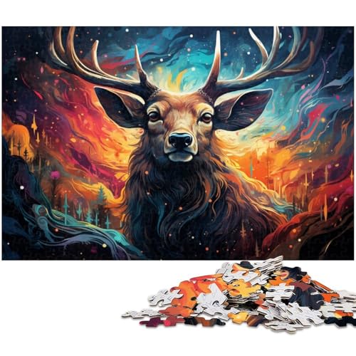 1000 teiliges Puzzle für Erwachsene Farbiges Sikahirsch Spielzeug Denkspiel anspruchsvolles Puzzlespiel und Familienspiel 1000 Teile (75 x 50 cm) von zouxangzz
