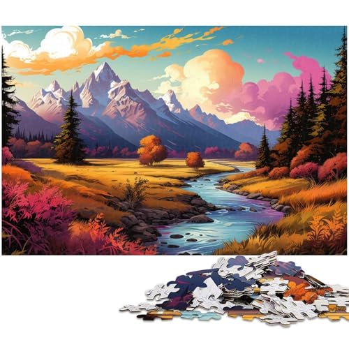 1000 teiliges Puzzle für Erwachsene Farbillustration des Grand Teton Nationalparks Spielzeug Denkspiel anspruchsvolles Puzzlespiel und Familienspiel 1000 Teile (75 x 50 cm) von zouxangzz