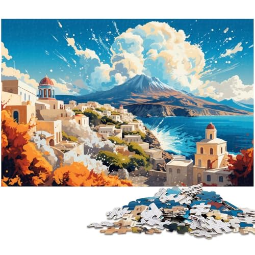 1000 teiliges Puzzle für Erwachsene Farbillustration des griechischen Simos Puzzle als Geschenk Stressabbau schwierige Herausforderung 1000 Teile (75 x 50 cm) von zouxangzz