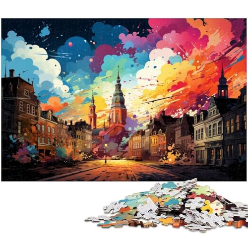 1000 teiliges Puzzle für Erwachsene Farbillustration von Antwerpen Puzzle aus Holz Lernspielzeug 1000 Teile (75 x 50 cm) von zouxangzz