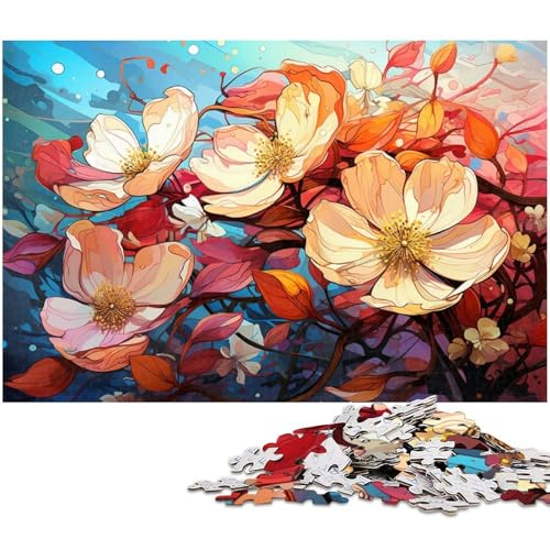 1000 teiliges Puzzle für Erwachsene Farbillustration von Hartriegel Puzzles Holzpuzzle Lernspielzeug 1000 Teile (75 x 50 cm) von zouxangzz