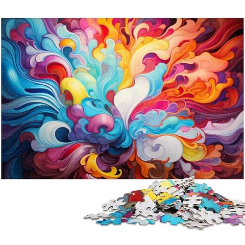 1000 teiliges Puzzle für Erwachsene Farbkunst Puzzle Kunstwerk für Teenager ab 14 Jahren 1000 Teile (38 x 26 cm) von zouxangzz