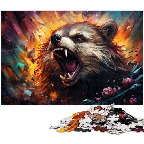 1000 teiliges Puzzle für Erwachsene Farbkunst Tiere Puzzles aus Holz Lernspielzeug 1000 Teile (75 x 50 cm) von zouxangzz