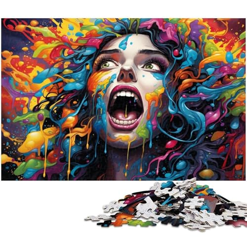 1000 teiliges Puzzle für Erwachsene Farbkunst des Malens Puzzle für Kinder Papierpuzzle Lernspiel für Erwachsene 1000 Teile (38 x 26 cm) von zouxangzz