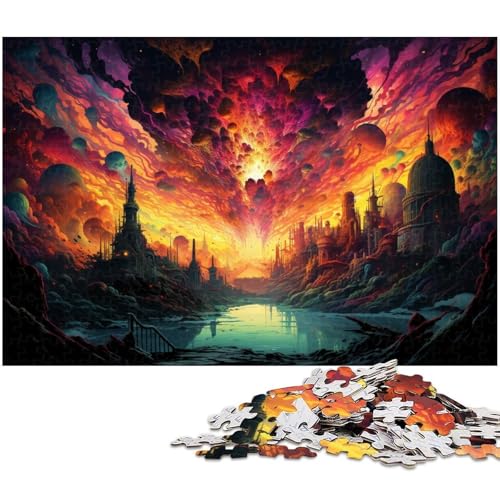 1000 teiliges Puzzle für Erwachsene Farblandschaftsmalerei Puzzle für Lernspiele Herausforderung Spielzeug Kunstwerk Geschenk 1000 Stück (75 x 50 cm) von zouxangzz