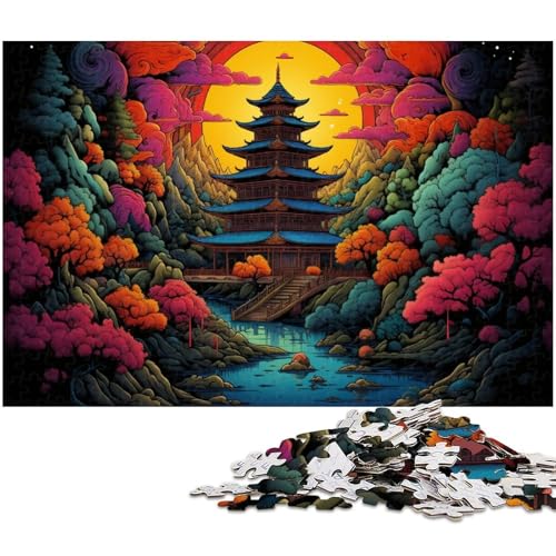 1000 teiliges Puzzle für Erwachsene Farbpagode Spielzeug Denkspiel anspruchsvolles Puzzlespiel und Familienspiel 1000 Teile (75 x 50 cm) von zouxangzz