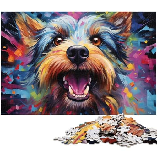 1000 teiliges Puzzle für Erwachsene Farbpuzzle mit Hundemalerei für Erwachsene und Kinder Holzpuzzle tolles Geschenk 1000 Teile (75 x 50 cm) von zouxangzz