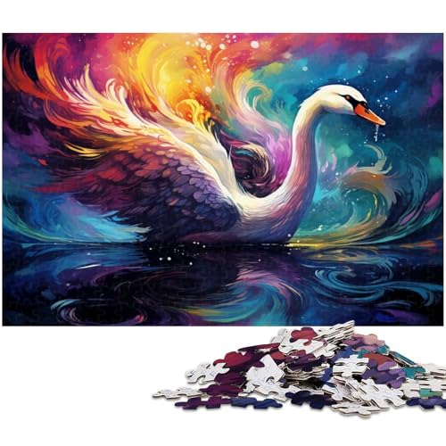 1000 teiliges Puzzle für Erwachsene Farbschwanen Spielzeug Denkspiel anspruchsvolles Puzzlespiel und Familienspiel 1000 Teile (38 x 26 cm) von zouxangzz