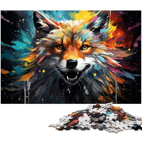 1000 teiliges Puzzle für Erwachsene Farbzeichnung von Fuchs Puzzles Holzpuzzle Lernspielzeug 1000 Teile (75 x 50 cm) von zouxangzz