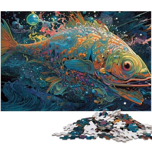 1000 teiliges Puzzle für Erwachsene Fisch Puzzle Geburtstagsgeschenk für Teenager ab 14 Jahren (Größe 38 x 26 cm) von zouxangzz