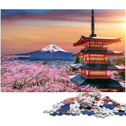 1000 teiliges Puzzle für Erwachsene Fuji Berg Japan Reise Puzzle für Lernspiele Herausforderung Spielzeug Kunstwerk Geschenk 1000 Teile (75 x 50 cm) von zouxangzz