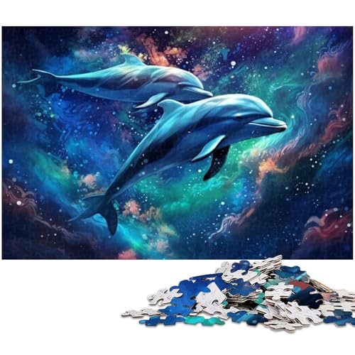 1000 teiliges Puzzle für Erwachsene Galaxie Delfin Spielzeug Denkspiel anspruchsvolles Puzzlespiel und Familienspiel (Größe 38 x 26 cm) von zouxangzz