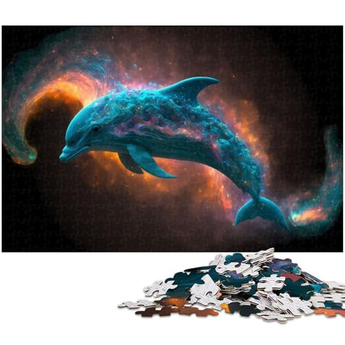 1000 teiliges Puzzle für Erwachsene Geistertier Delfin Puzzle für Lernspiele Herausforderungen Spielzeug Kunstwerk Geschenk (Größe 38 x 26 cm) von zouxangzz