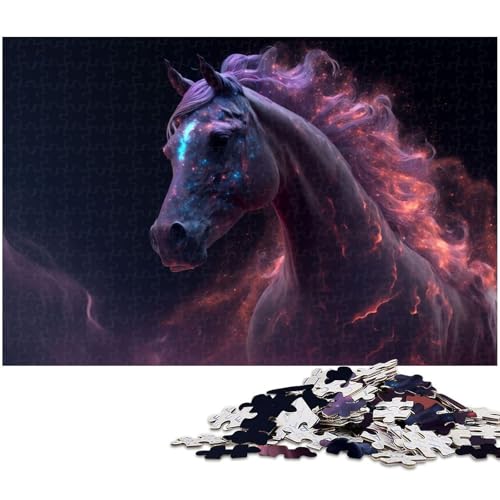 1000 teiliges Puzzle für Erwachsene Geistertier Pferdespielzeug Denkspiel anspruchsvolles Puzzlespiel und Familienspiel (Größe 38 x 26 cm) von zouxangzz