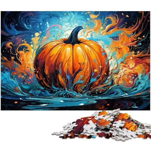 1000 teiliges Puzzle für Erwachsene Halloween Fantasie Kürbis Puzzle Kunstwerk für Teenager ab 14 Jahren 1000 Teile (38 x 26 cm) von zouxangzz