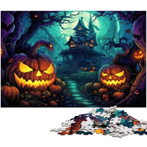 1000 teiliges Puzzle für Erwachsene Halloween Horrornacht EIN Kunstwerk für Teenager ab 14 Jahren 1000 Teile (38 x 26 cm) von zouxangzz