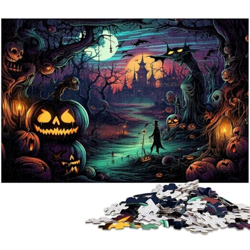 1000 teiliges Puzzle für Erwachsene Halloween Horrornacht EIN Kunstwerk für Teenager ab 14 Jahren 1000 Teile (38 x 26 cm) von zouxangzz