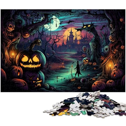 1000 teiliges Puzzle für Erwachsene Halloween Horrornacht EIN Kunstwerk für Teenager ab 14 Jahren 1000 Teile (75 x 50 cm) von zouxangzz