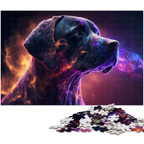 1000 teiliges Puzzle für Erwachsene Haustier Dobermann Puzzle Kunstwerk für Teenager ab 14 Jahren (Größe 75 x 50 cm) von zouxangzz