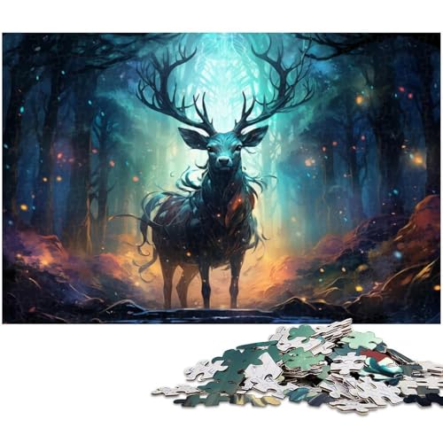 1000 teiliges Puzzle für Erwachsene Heiliger Hirsch im Fantasiewald“ Spielzeug Denkspiel anspruchsvolles Puzzlespiel und Familienspiel 1000 Teile (38 x 26 cm) von zouxangzz